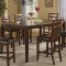 Medium Brown Finish Modern Counter Height Dining Table w/Options