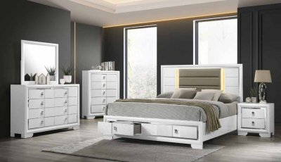 Elain Bedroom Set 5Pc BD02018Q in White by Acme w/Options