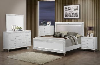 Catalina Bedroom in White by Global w/Optional Casegoods [GFBS-Catalina White]