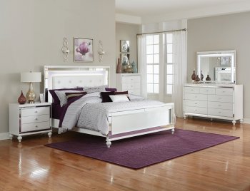 Alonza Bedroom 1845LED in White by Homelegance w/Options [HEBS-1845LED Alonza]