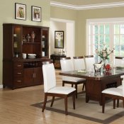 Brown Cherry Finish Classic Pedestal Dining Table w/Options