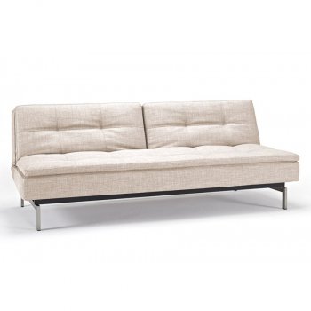 Dublexo Sofa Bed in Natural by Innovation w/Stainless Steel Legs [INSB-Dublexo-SS-527]