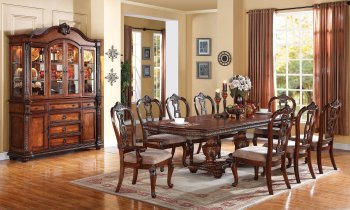 62310 Nathaneal Dining Table in Tobacco Cherry by Acme w/Options [AMDS-62310 Nathaneal]
