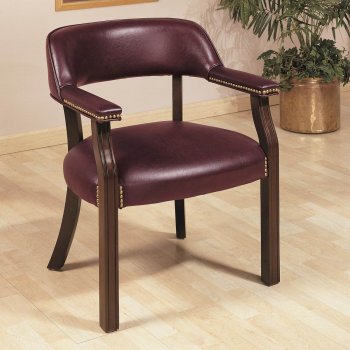Burgundy Vinyl Classic Commercial Office Chair w/Nailhead Trim [CROC-511B]