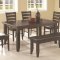 Dalila Dining Room Set 6Pc 102721 in Cappuccino by Coaster