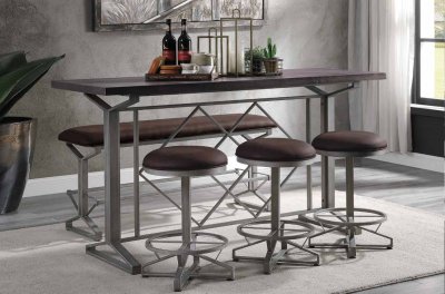 Evangeline Counter Height Table 5Pc Set 73900 by Acme