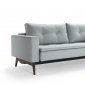 Dual Sofa Bed w/Arms & Wood Legs in Soft Gray by Innovation