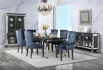 Varian II Dining Table DN00590 Black & Silver by Acme w/Options [AMDS-DN00590 Varian II]