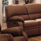 Soft Chocolate Microfiber Reclining Living Room Sofa w/Options