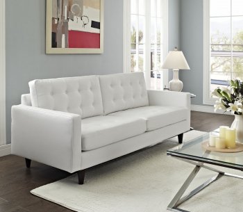 Empress Sofa in White Bonded Leather by Modway w/Options [MWS-EEI-1010 Empress White]