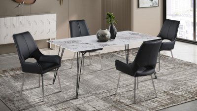 D90102DT Dining Room Set 5Pc by Global w/D4878DC Chairs