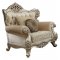 Bently Chair 50662 in Cream Fabric & Champagne by Acme w/Options