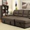 Alcester Sectional Sofa CM6908BR in Brown Faux-Nubuck Fabric