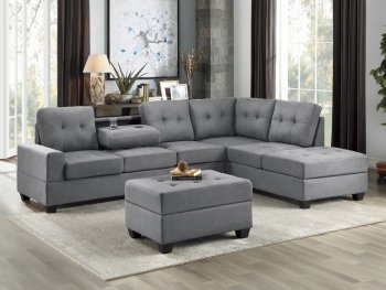 Maston Sectional Sofa 9507DGY in Dark Gray by Homelegance [HESS-9507DGY-Maston]