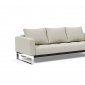 Cassius Quilt Sofa Bed Natural Fabric w/Chrome Legs - Innovation