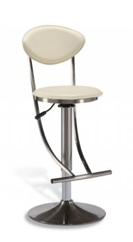 Beige Faux Leather Contemporary Bar Stool w/Padded Back [GFBA-230BS-CP050]