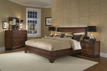 Antique Walnut Finish Contemporary Bedroom [LSBS-Hailey]