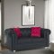 Chesterfield Sofa in Black Bonded Leather by Rain w/Options