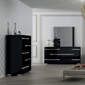 Volare Bedroom in High Gloss Black by At Home USA w/Options