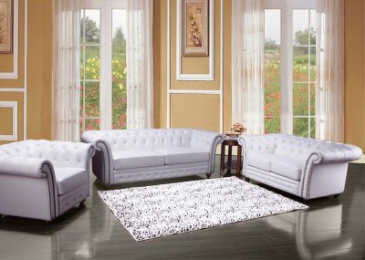 50165 Camden Sofa in White Bonded Leather by Acme w/Options