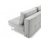 Basic Light Grey Fabric Modern Sofa Bed w/Chromed Steel Legs