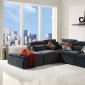 Dark Grey Fabric Modern Stylish Sectional Sofa