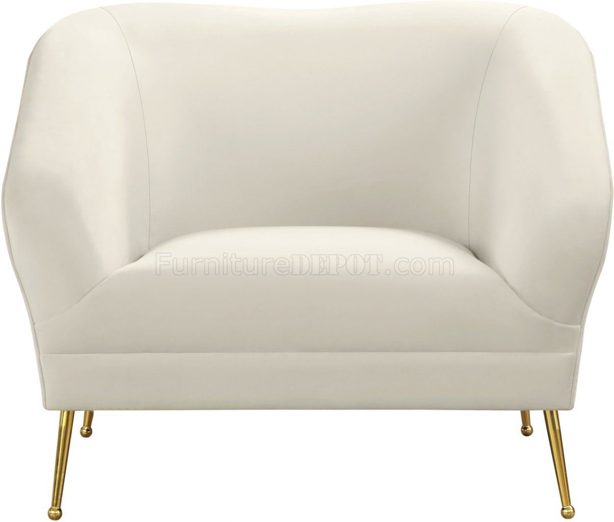Hermosa Sofa 658 in Cream Velvet Fabric by Meridian w/Options