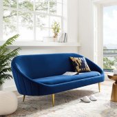 Sublime Sofa in Navy Velvet Fabric by Modway