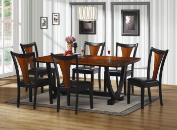 102090 Boyer Dining Table by Coaster in Cherry & Black w/Options [CRDS-102090 Boyer]