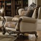 Latisha Chair 52117 in Tan Pattern Fabric & Antique Oak by Acme