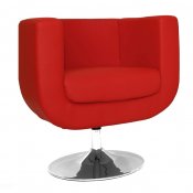 Bliss Swivel Chair in Red Leatherette by Whiteline Imports