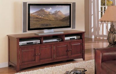 Cherry Finish Classic Plasma or LCD TV Stand w/Storage Cabinet