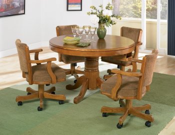Mitchell Gambling & Dining Table in Oak by Coaster w/Options [CRDS-100951 Mitchell]