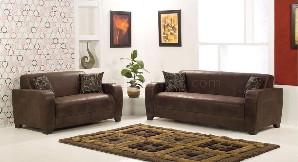 Brown Suede Modern Sofa w/Optional Loveseat & Chair - Click Image to Close