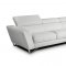 Dark Grey Full Leather Modern Sectional Sofa w/Steel Legs
