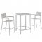 Maine 3 Piece Outdoor Patio Bar Set in White & Gray by Modway