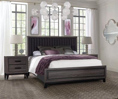 Laura Bedroom Set 5Pc in Gray by Global w/Options