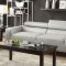 F7265 Sofa & Loveseat Set Light Grey Bonded Leather by Poundex