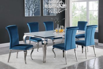 Carone Dinette Set 5Pc 115081 in Glass & Steel w/Options [CRDS-115081 Carone]