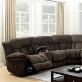 Irene Sectional Sofa CM6585BR in Brown Flannelette Fabric