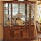Walnut High Gloss Finish Classic Dining Room W/Floral Inlays