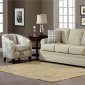 Cream Fabric Modern Sofa & Accent Chair Set w/Options