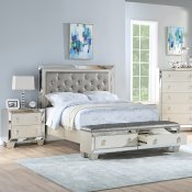 F9429Q 5Pc Bedroom Set in Silver Leatherette - Poundex w/Options
