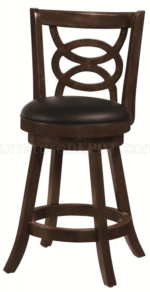 Set of 2 Rustic Weathered Brown Adjustable Height Bar Stool by Coaster 182036