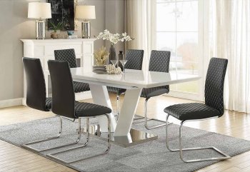 Yannis Dining Table 5503 in White & Chrome by Homelegance [HEDS-5503-Yannis]