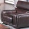 Burgundy Brown Leather 3PC Living Room Set w/Adjustable Headrest