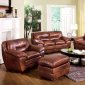2 Pc Contemporary Sofa & Loveseat Set in Brown Full Leather