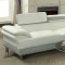 F6967 Sectional Sofa in White & Light Grey Faux Leather by Boss