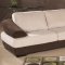 Two-Tone Beige & Brown Chenille Fabric Modern Sectional Sofa