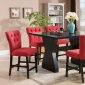 Effie Counter Height Table 5Pc Set by Acme w/Red Chairs